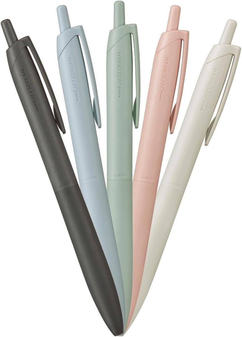 Mitsubishi Pencil HSXNSL055PMIX Oil Based Ballpoint Pen Jet Stream Light Touch Ink 5 Pack 0.5 Mix