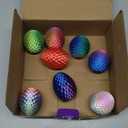 8 Pcs 3D Printed Dragon Eggs, Crystal Animals Dinosaur Egg Fidget Toys Stocking Stuffers for Teen Boys Kids Toddler Bulk Gifts for Girls 4-12 Years Mini Animals Figurines for Easter Decorations