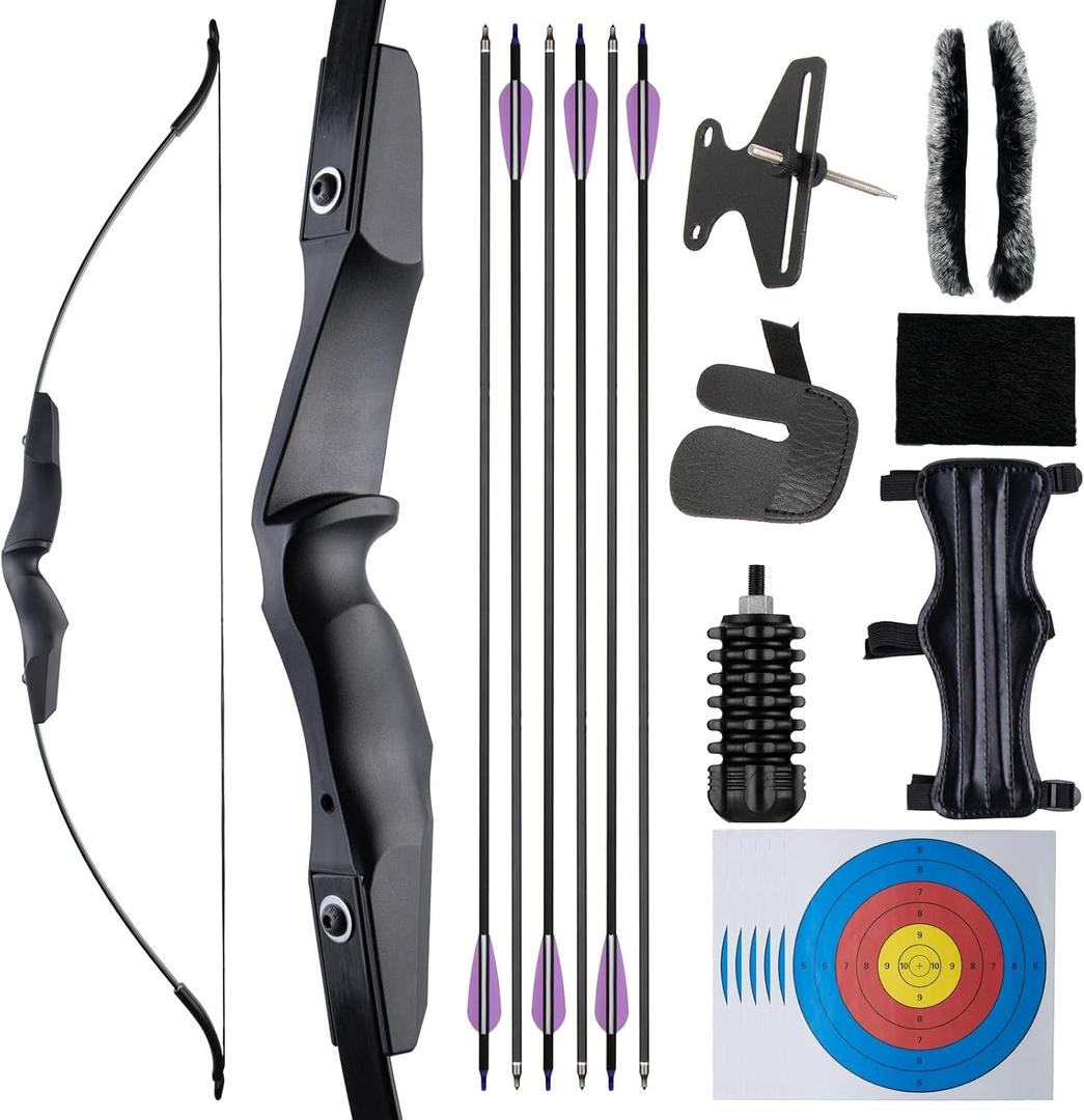 Takedown Recurve Bow for Adults & Beginners, 18/30/40 Lbs Archery Hunting Bows for Target Practice & Outdoor Shooting, 52IN