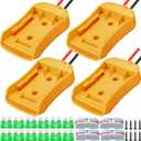 Pickmesh 4 Pack Wheels Adapter Compatible with Dewalt 20V Battery Adapter Converter Kit for RC Car Robotics RC Truck DIY Use Power Connector with 12AWG Wire Fuses and Wire Terminals