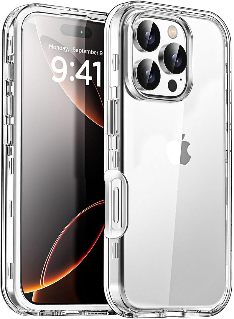 AICase for iPhone 16 Pro Max Clear Case(6.9"),Heavy Duty Drop Protection Full Body Rugged Shockproof/Dust Proof 3-Layer Military Protective Tough Durable Cover for iPhone 16 Pro Max