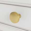 Homdiy 10 Pack Gold Cabinet Knobs Round Brushed Brass Kitchen Handles Zinc Alloy Metal Hardware for Dresser Drawer Desk Cupboard