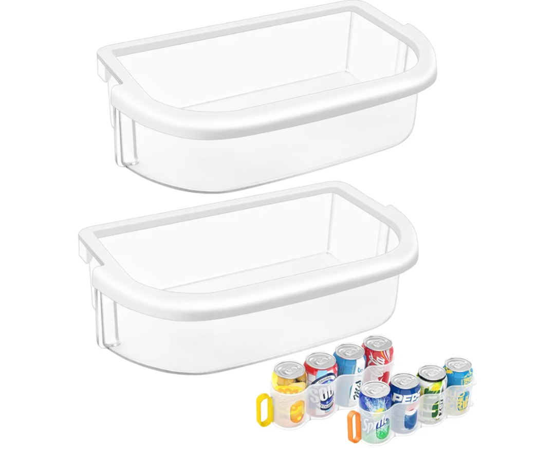 (2 PACK) UPGRADED WPW10289497 Refrigerator Door Bin Shelf Compatible with Whirlpool Refrigerator Door Shelf WRF535SWHV WRF535SMBM, For W10289497 Whirlpool Replacement Door Shelf KRFC300ESS KRFF305ESS