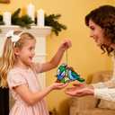 Stained Glass Window Panels Sun Catcher Honey Love Birds, 8" x 5"