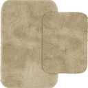 Garland Rug Finest Luxury Beige Linen 2-Piece Set Ultra Plush Washable Bath Rug Set - Soft, Absorbent, And Stylish For Your Bathroom