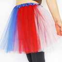 2 x Plus Size Women Adult Red White Blue Running Tutu Skirt,Teens 4th of July Tutu L/3XL USA Star Tulle Skirt Patriotic Costume