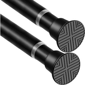 WEIXINHAI 2 Pack Black Spring Tension Curtain Rods 2346 Inch Adjustable Expandable Spring Loaded Curtain Rods No Drilling Suitable for Small Short Tension Rods 2334 Inch Doors, Windows, Closet