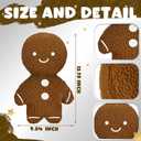 Bencailor 2 Pcs Gingerbread Christmas Pillows Plush Throw Gingerbread Men Pillows Cute Shaped Stuffed Pillows for Xmas Party Outdoor Cushion Decorations(Brown)