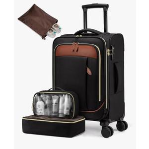 LOVEVOOK Carry on Luggage for Women and Men, Softside Suitcases with Daul Wheels