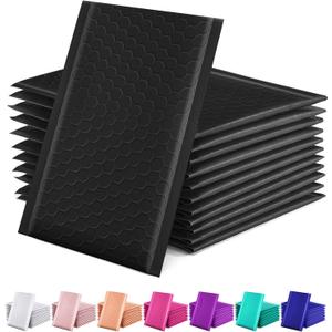 GSSUSA Black Bubble Mailers 4x8 Inches 50 Pack, Usable Size 4X7" Bubble Envelopes for Small Business, Padded Envelope, Shipping Mailers, Packaging Bags, Mailing Envelopes, Shipping Supplies