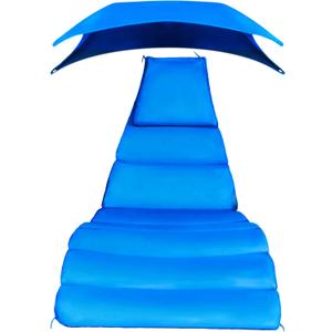 Weatherproof Replacement Cushion Pad and Umbrella for Hanging Lounge Chair Outdoor Chaise Hanging Hammock Chair - Long-Lasting, Fade-Resistant, Quick-Dry, Outdoor Lounge Replacement Set (Blue)