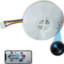 4K Ultra WiFi Hidden Camera, Smoke Detector Shaped Cameras with Clear Night Vision, 800mAh Rechargerable Battery,Video Recording, with Wired 120V AC Connector Home Security Cam (9120 Model) (White)