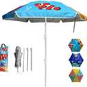 LOTTAFUN Water Table Umbrella 5ft Beach Umbrella - Heavy Duty Wind Resistant UV 50+ Portable Sun Shade with Sand Anchor & Carry Bag, Outdoor Folding Umbrella for Beach,Pool,Patio,Garden (Fish)