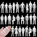 Namalu 30 Pcs 1: 25 Scale 2.95 inch White Unpainted Mini People Figures Miniature People for Model Trains Architectural Standing and Sitting Mini Diorama Figures for Architectural Project Scenes