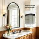 USHOWER Black Arched Mirror 24x36 Inch, Arched Bathroom Mirror