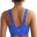 RUNNING GIRL Adjustable Straps High Impact Sports Bra for Women, High Support Workout Sports Bras with Sewn in Pads(WX3120 Cerulean Blue L)