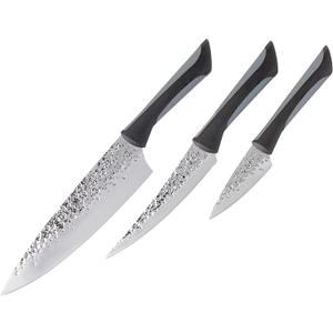 kai PRO Luna 3 Piece Starter Knife Set, Kitchen Knife Set, Includes 8" Chef's Knife, 3.5" Paring Knife, and 6" Utility Knife, Hand-Sharpened Japanese Kitchen Knives, Silver