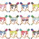 12 Pcs Ice Cream Drip Baseball Luggage Tags for Suitcases Travel Labels with Metal Ring Keychain DIY Name Baseball Ice Cream Drip Theme Party Team Gifts Bulk Bag Suitcase Sports Accessories, 2.75 inches