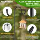60" Shepherds Hooks for Outdoor, Heavy Duty Bird Feeder Pole for Hanging Lantern, Hummingbird Feeder, 7 Prongs Base Shepherds Hook for Bird Feeders Outside,1 Pack, Black