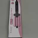 Farery Mini 3 Barrel Hair Waver - Portable Beach Wave Curling Iron for Short Hair, 1/2 Inch Ceramic Crimper with 3 Temp Settings & 30s Fast Heating, Dual Voltage Travel Hair Waver for Women, Pink