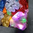 36Pcs Light Up Scrunchies, LED Hair Scrunchies for Women Girls Neon Colorful Hair Tie 3 Light Modes Glow in the Dark Hair Accessories for Rave Slumber Birthday Halloween Christmas Light Up Party Favor