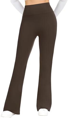 FireSwan Flare Leggings for Women High Waisted Seamless Yoga Pants with Tummy Control Bootcut Bell Bottoms Leggings, M