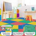 EVA Foam Mat Tiles 4-Pack - 16 SQ FT Interlocking Padding for Playroom or Gym Flooring - Workout Mat or Baby Playmat by Stalwart (Multicolor)