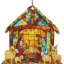 3 x Nativity Scene Ornament, Religious Gifts for Women Christian, Men, Unique Catholic Gifts for Christmas, Christmas Xmas Tree Decor, Stocking Stuffers for Women, Kids, Men (Flat)