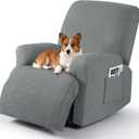 Timeles Recliner Covers Extra Wide Recliner Chair Covers Reclining Couch Covers Sofa Slipcovers Stretch Soft Washable (Single-Seater Oversized, Light Gray)