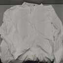 LVCBL Thobe for Men White Long Sleeve Kaftan for Men V Neck Muslim Kaftan,White,XL