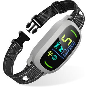 FAFAFROG Dog Bark Collar, Rechargeable Smart Collar, Anti Barking Training Collar with 5 Adjustable Sensitivity Beep Vibration, Bark Collar for Large Medium Small Dogs (Grey)