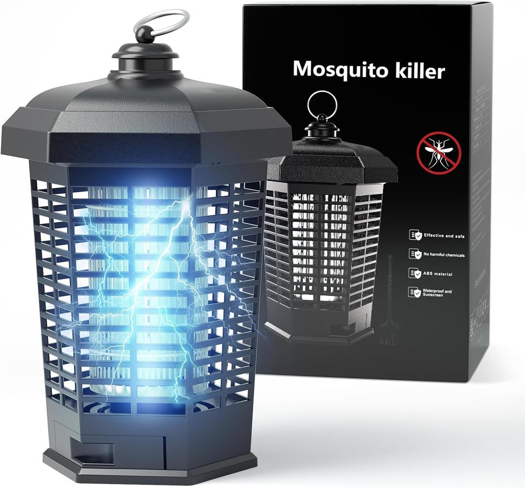 Bug Zapper Outdoor/Indoor Plug-in, 4200V High Voltage Electric Mosquito Killer, IPX6 Waterproof - Effective Fly, Gnat, and Insect Trap for Home, Garden, Camping, and Patio