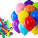 Bezente Assorted Rainbow Latex Balloons - 150 Pack 5 inch Multicolor Helium Balloons for Birthday Baby Shower Wedding Rainbow Party Decorations