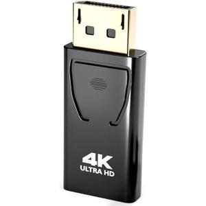 PANPEO 1-Pack DP to HDMI Adapter, 4K 60Hz DisplayPort to HDMI Cable Gold-Plated, Uni-Directional Passive Adapter Compatible with Laptop, PC, Desktop, Monitor, Projector, TV (GPU/AMD/NVIDIA) (Black)