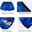 Girls Shorts Flip Sequin Sparkle Short Pants Kids Birthday Party Shorts Summer Dance Concert Halloween Clothes (L)