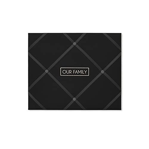New View Gifts MEMO Family 19' X 16' French Memo & Photo Board, Black Linen Fabric, 14"x14"