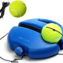 Q&F Tech Tennis Trainer Rebound Ball Set, Solo Practice Reaction Kit/Ball, Portable Self Training Tool/Device, for Beginners/Adults - 1base+2balls