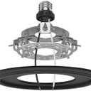 R5 and 6 Recessed Can Light Conversion Kit, for Ceiling Light Fixture, Pendant Light, Hanging Light, Ceiling Fan, with 7 Beveled & Flat, Steel, Medallion, Black Finish (black-1pc)