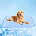 RIOGOO Dog Cooling Mat,Dog Blanket Washable,Cool Fabric & Internal Waterproof Cooling Pad (Blue, X-Large (40x30 inch))