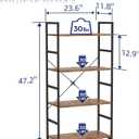 NUMENN 4 Tier Bookshelf, Tall Bookcase Shelf Storage Organizer, Modern Book Shelf for Bedroom, Living Room and Home Office, Vintage