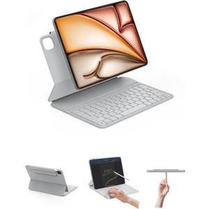 EIP Maglight Keyboard Case for iPad Pro 11" 4th~1st, iPad Air M3/M2/5th/4th, Thin & Light with Patented Stylus Shortcuts (iPad Air M3/M2/5/4 & Pro 11" 1-4th) (iPad Air 11 M2/5/4th / iPad Pro 11 1-4th)