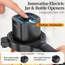 Electric Jar Opener with Power-Clamp Technology: Auto-Tighten & Manual Twist for Easy Opening, 2-in-1 Jar and Bottle Opener for Weak Hands & Seniors & Arthritis, Includes Free Rubber Gripper Pad