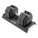 CAP Barbell 55lb Single Adjustable Dumbbell with Full Rotation Chrome Handle