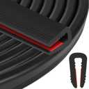 ToLanbbt Rubber Edge Trim U Channel - 1/4" Self Adhesive Sheet Metal Edge Guard Protector, EPDM Seal Strip for Car Doors, Steel Plates, Glass, Hatches, Table Corners, Fit 1/4"(6.4mm), 20Ft, Black