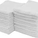 S&T INC. Multipurpose Cotton Terry Cleaning Towels for Home, Car, Automotive, and Garage Cleaning Supplies, 14 Inch x 17 Inch, White, 24 Pack