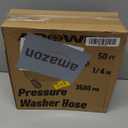 PVC Pressure Washer Hose 50 FT x 1/4", Kink Resistant Power Washer Hose, High Pressure Water Hose Extension Replacement for Home Use, 3600 PSI, Dark Black