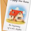 Penitue Funny Housewarming Greeting Card, Happy New Home Gift Card with Envelope Meaningful Moving House Postcard for Friends & Colleagues Family Celebration
