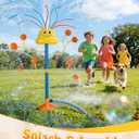 VATOS Water Sprinkler Outdoor Yard Toy for Kids, Smile Face Rainbow Splash Toy with 8 Wiggle Tubes 4 Nozzle, Backyard Lawn Water Sprinkler, Summer Family Games, Fun Water Toys for Kids 3-8 Boy Girl