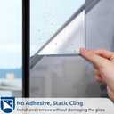 rabbitgoo Window Privacy Film One Way Window Tint for Home, Removable Reflective Heat Sun Blocking Anti UV Glass Door Covering, Mirror Tinting Film House Office, 23.6 in X 9.8 Feet, Silver