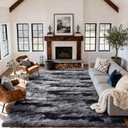 9x12 Ft Extra Large Shag Rugs for Living Room, Ultra Soft Fluffy Furry Area Rugs for Bedroom Indoor Floor, Aesthetic Carpet for Kids Home Decor (Black)